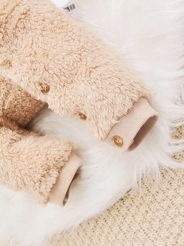 Baby Unisex Teddy Khaki Jumpsuit