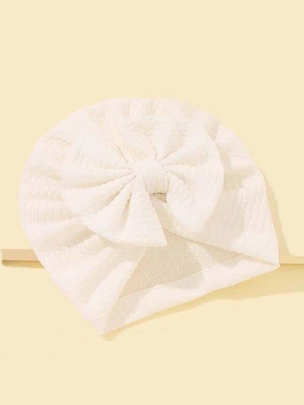 Baby Bow Turban White