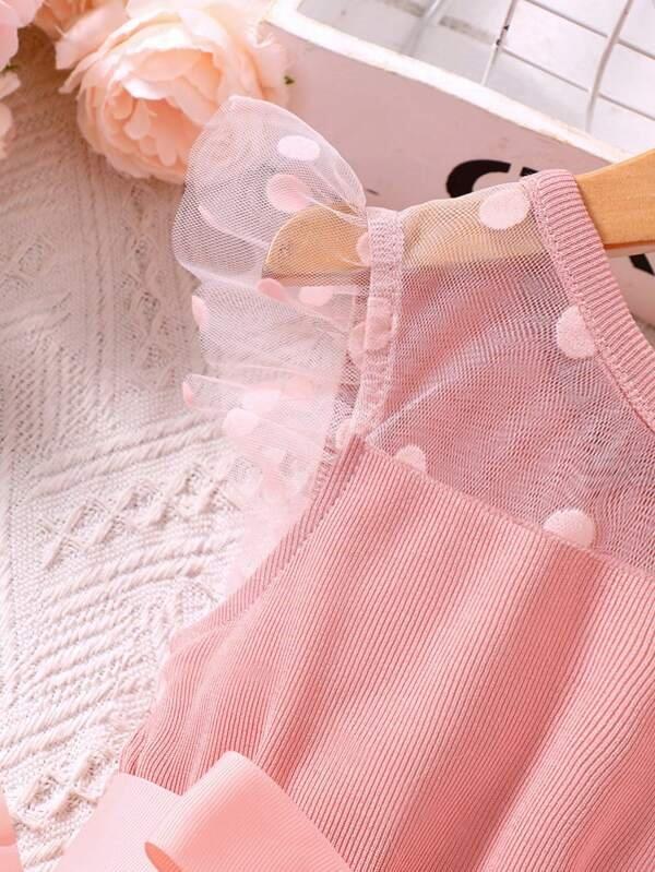 Toddler Girls Polka Dot Mesh Dress