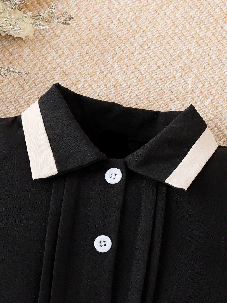 Baby Pleated Shirt With Shorts Outfit