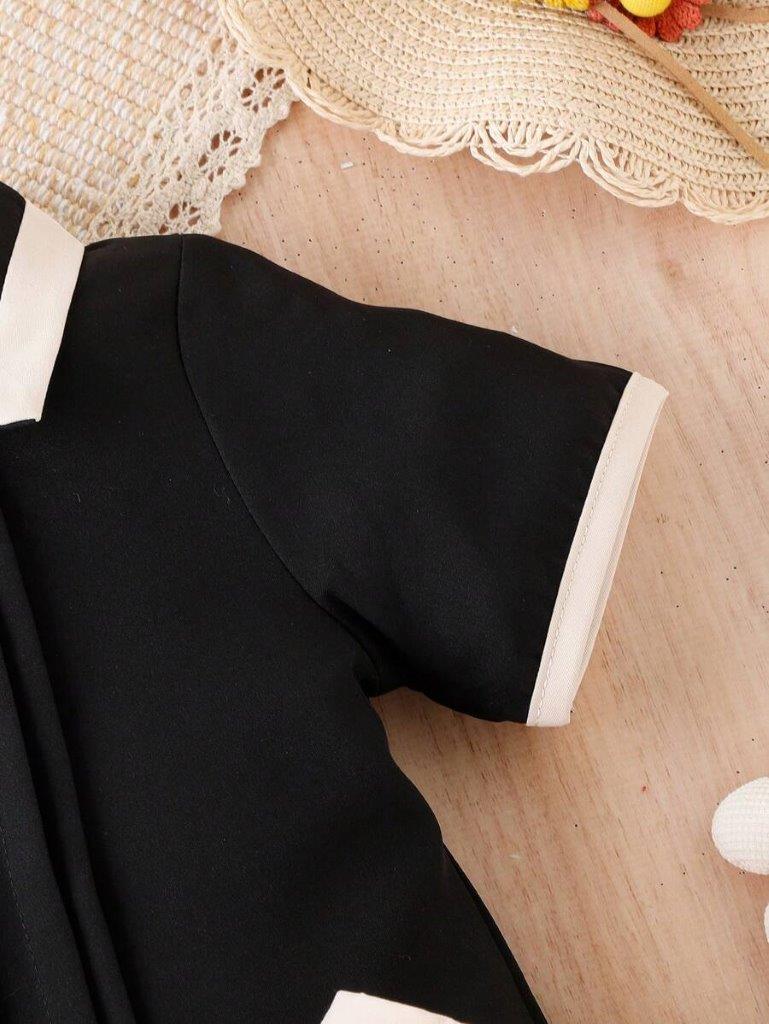 Baby Pleated Shirt With Shorts Outfit