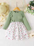 Toddler Girls Floral Print Bow Dress