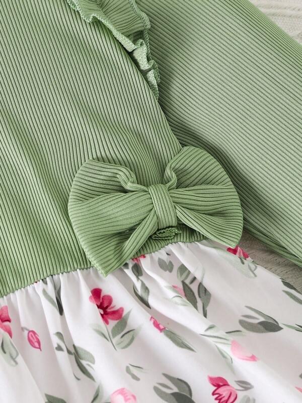 Toddler Girls Floral Print Bow Dress