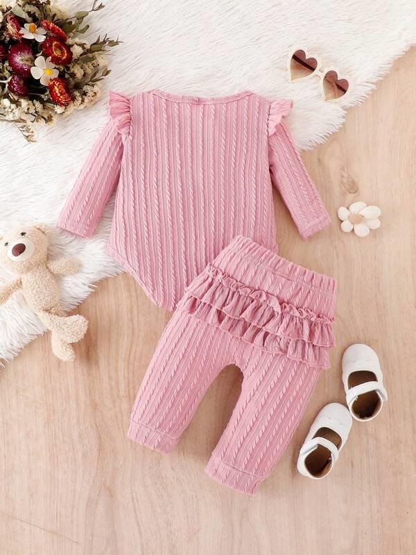 Baby Ruffle Bodysuit And Ruffle Pants Set