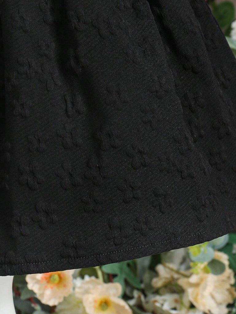 Baby Black Bow Ruffle Trim Dress