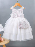 Toddler Girls Plaid Charm Dress With Bag