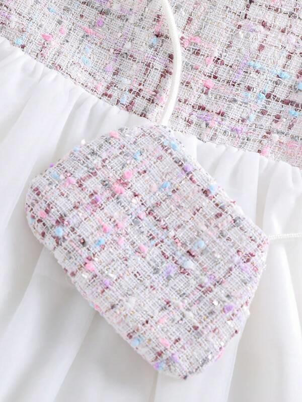 Toddler Girls Plaid Charm Dress With Bag
