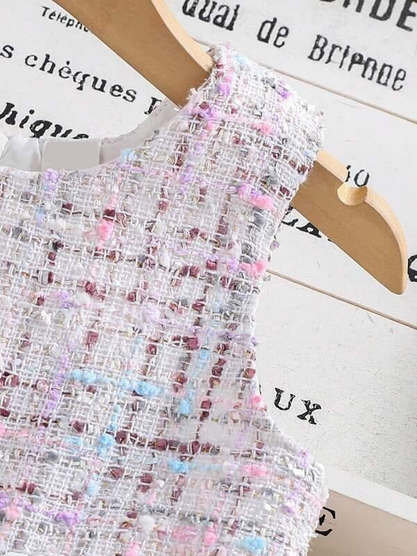 Toddler Girls Plaid Charm Dress With Bag