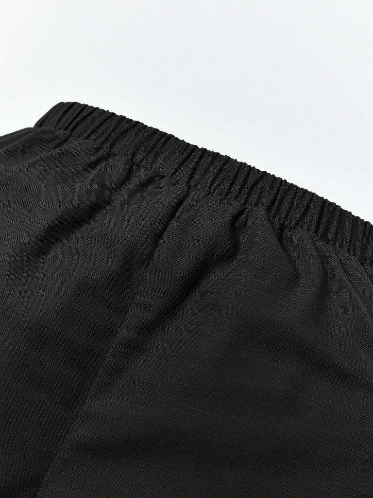 Baby leaf Print Tee and Pants Set Black