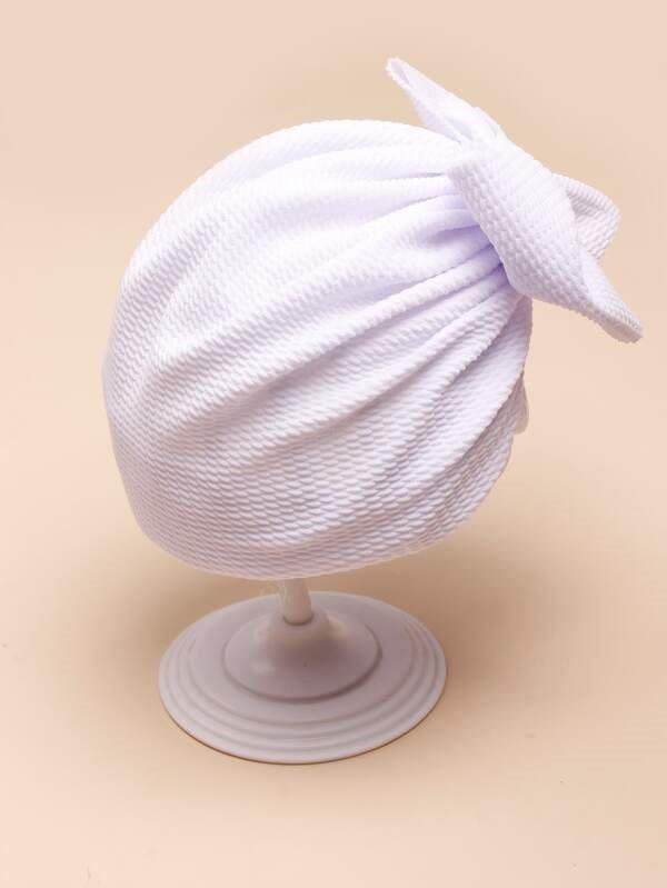 Baby Bow Turban textured white