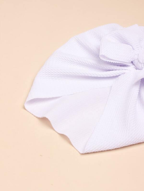 Baby Bow Turban textured white