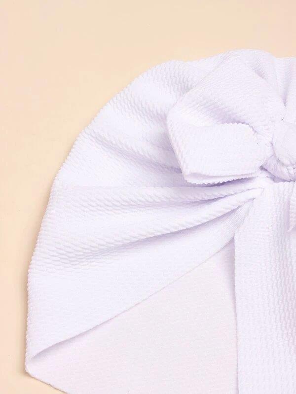 Baby Bow Turban textured white