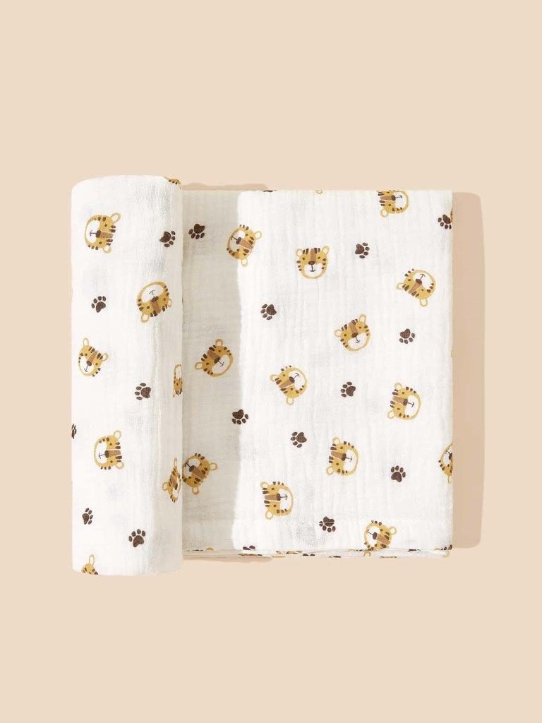 Baby Tiger Muslin Blanket
