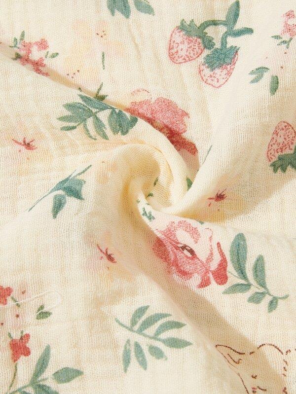 Baby Flower Muslin Blanket