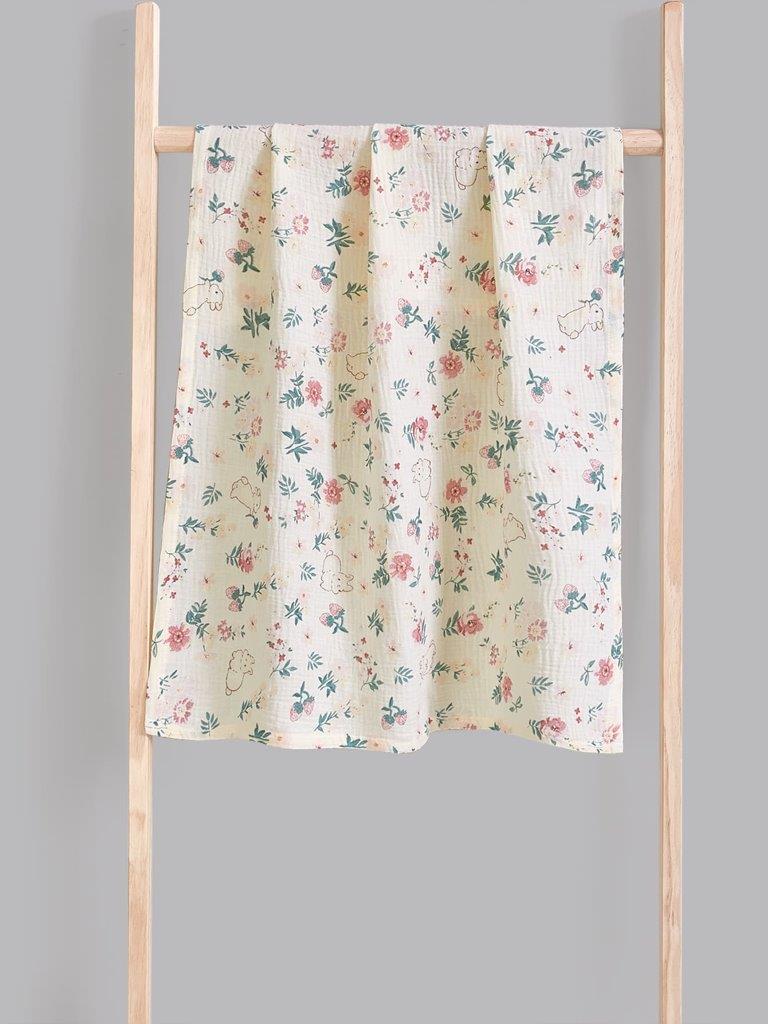 Baby Flower Muslin Blanket