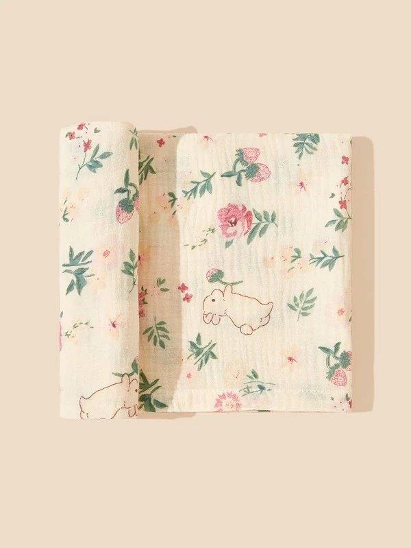 Baby Flower Muslin Blanket