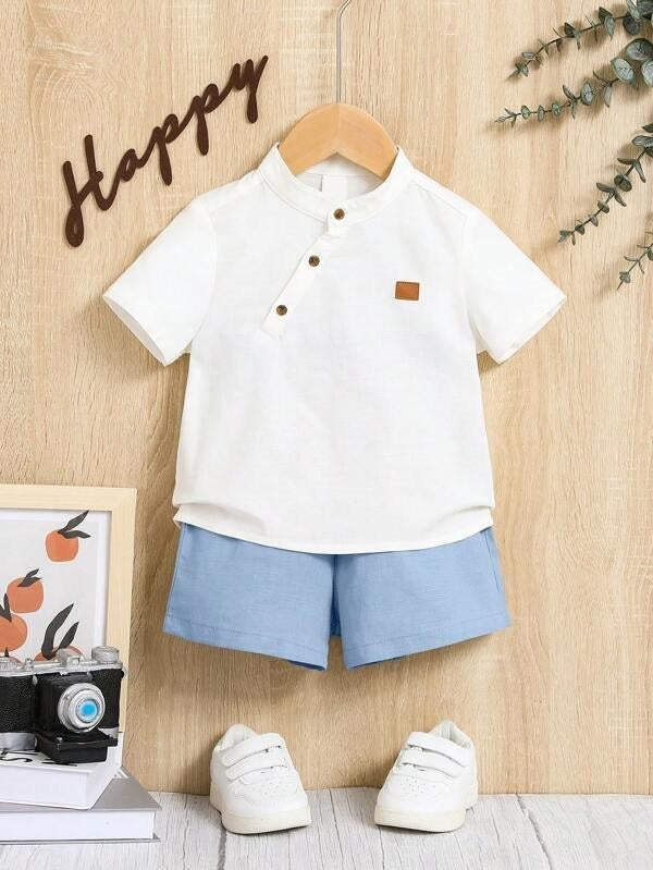 Baby Side Button Shirt and Shorts Set