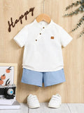 Baby Side Button Shirt and Shorts Set