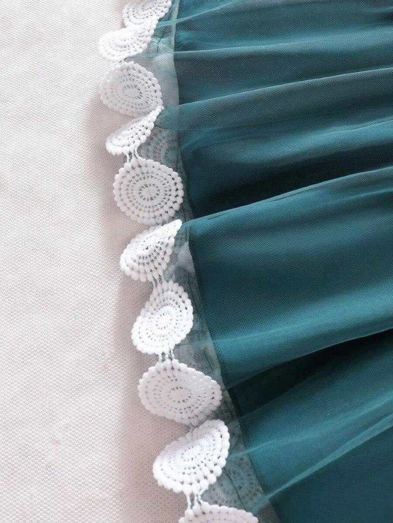 Baby Velvet Pattern Belt Dress
