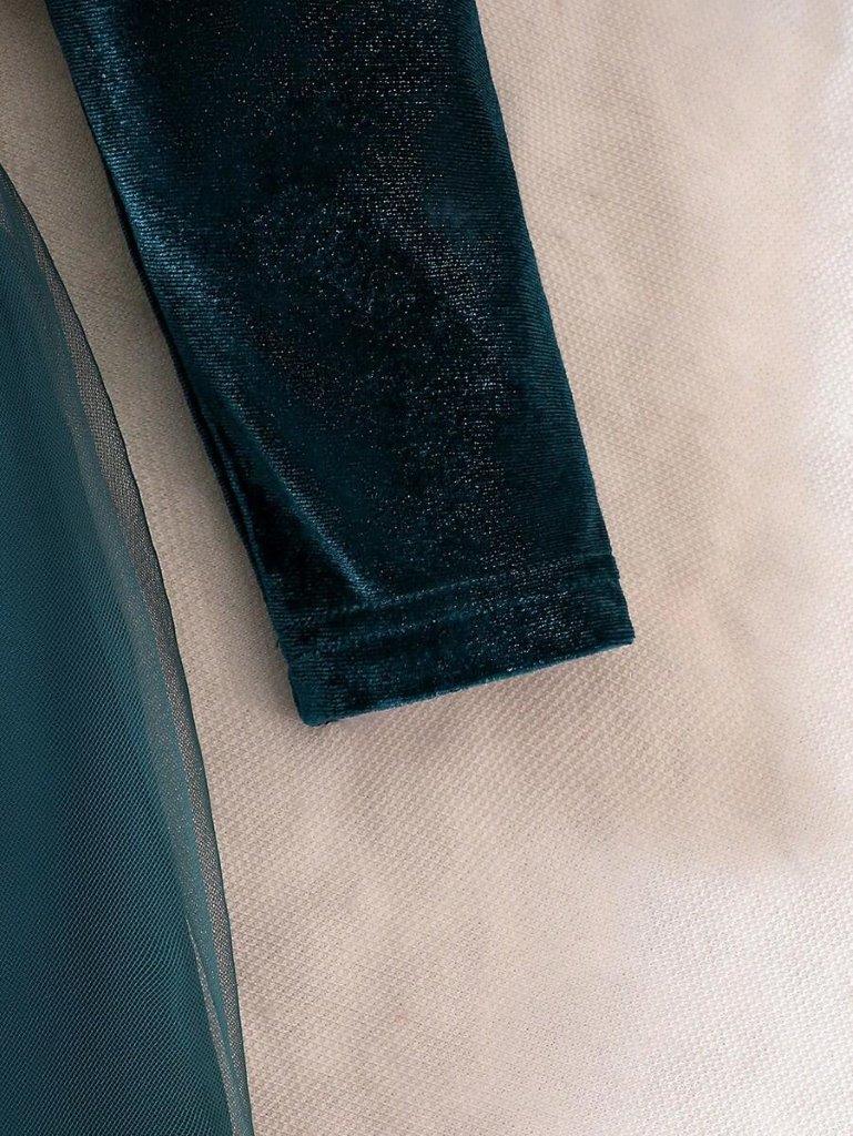 Baby Velvet Pattern Belt Dress