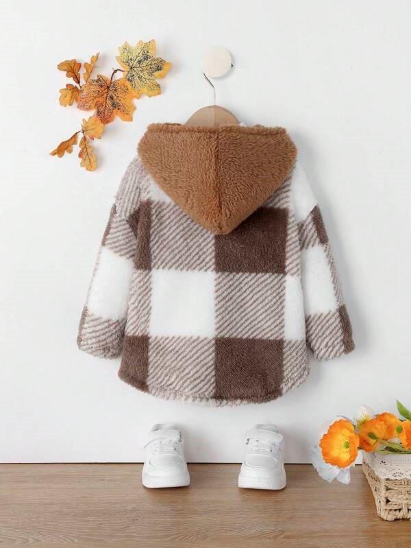 Baby Unisex Plaid Hooded Jacket