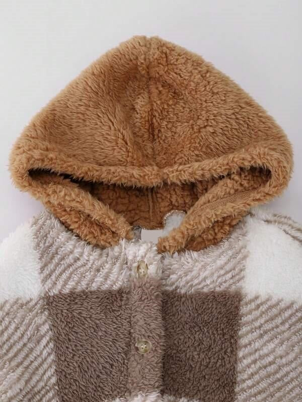 Baby Unisex Plaid Hooded Jacket