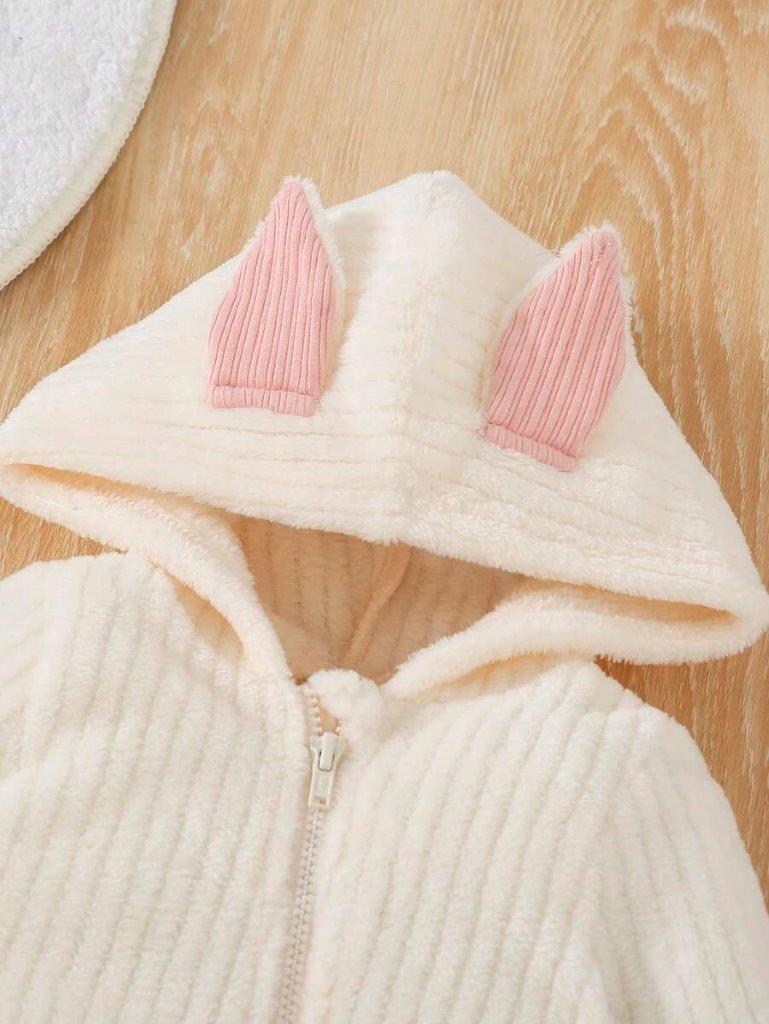 Baby 3D Bunny Ear Zipper Jumpsuit