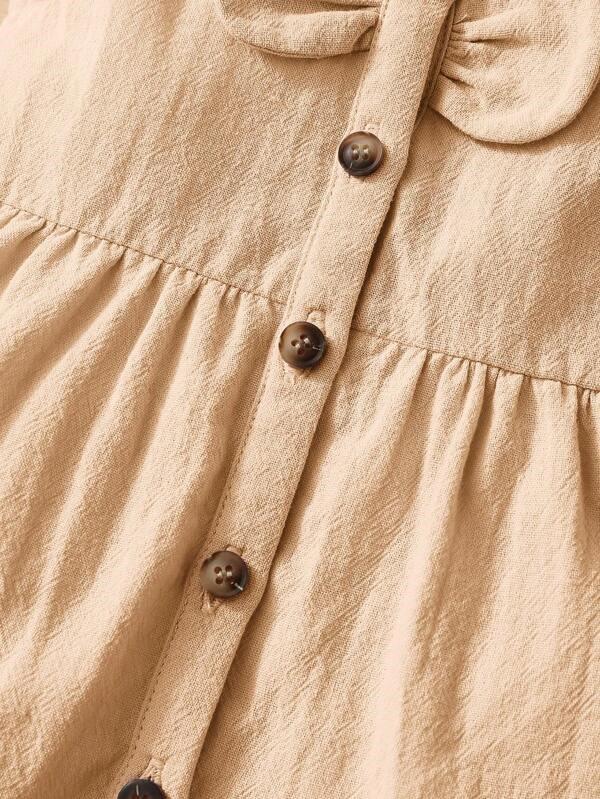 Baby Front Button Dress Khaki