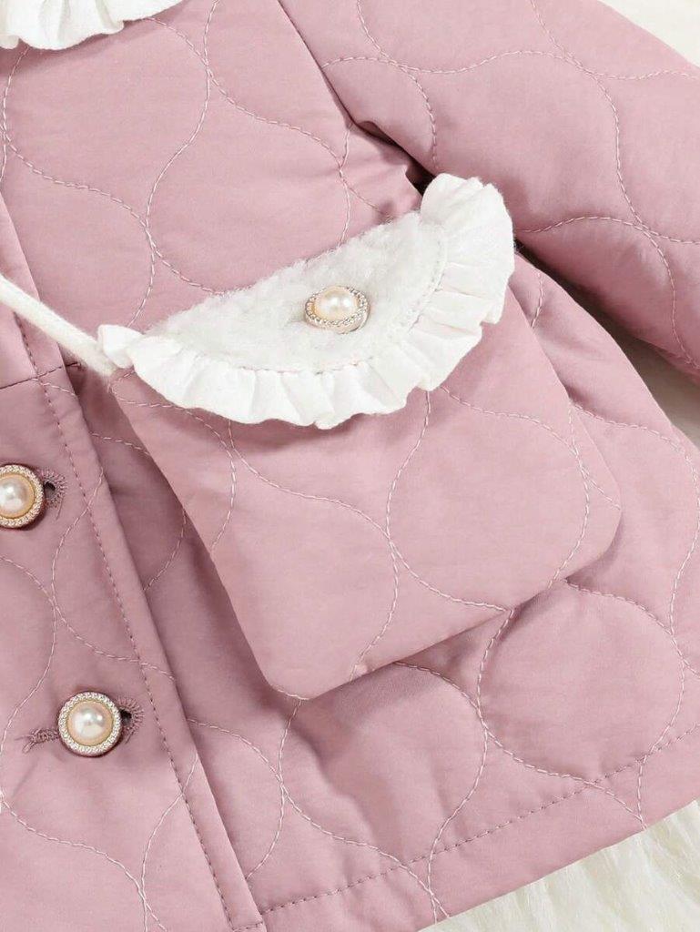 Baby Pink Waist Coat With Bag