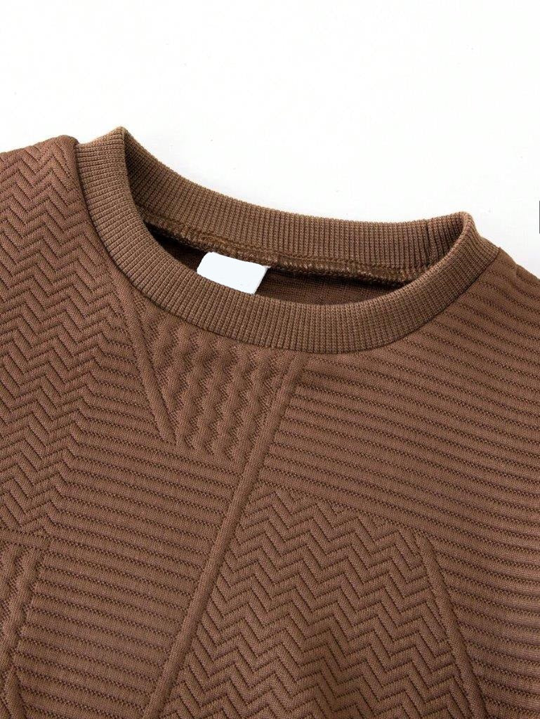 Baby Textured Pattern Sweatshirt And Pants Set