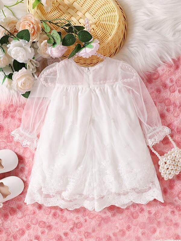 Baby Embroidery White Dress