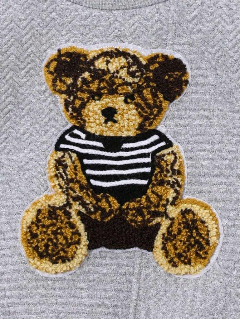 Baby Teddy Print Pullover And Pants Set