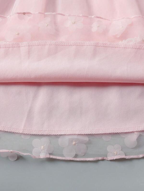 Toddler Girls Baby Pink Flower Dress With Bag