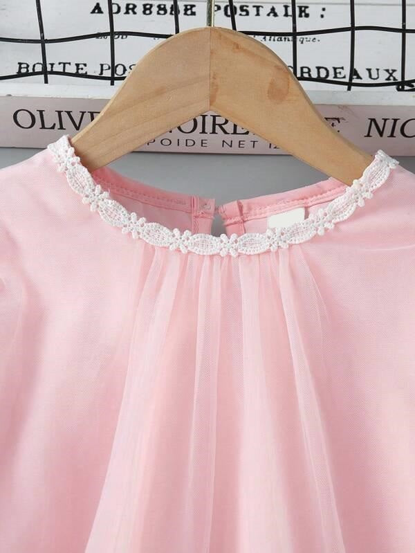 Toddler Girls Baby Pink Flower Dress With Bag
