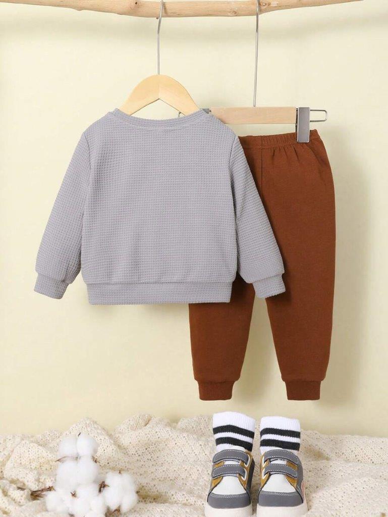 Baby Knitted Teddy Pullover And Pants Set