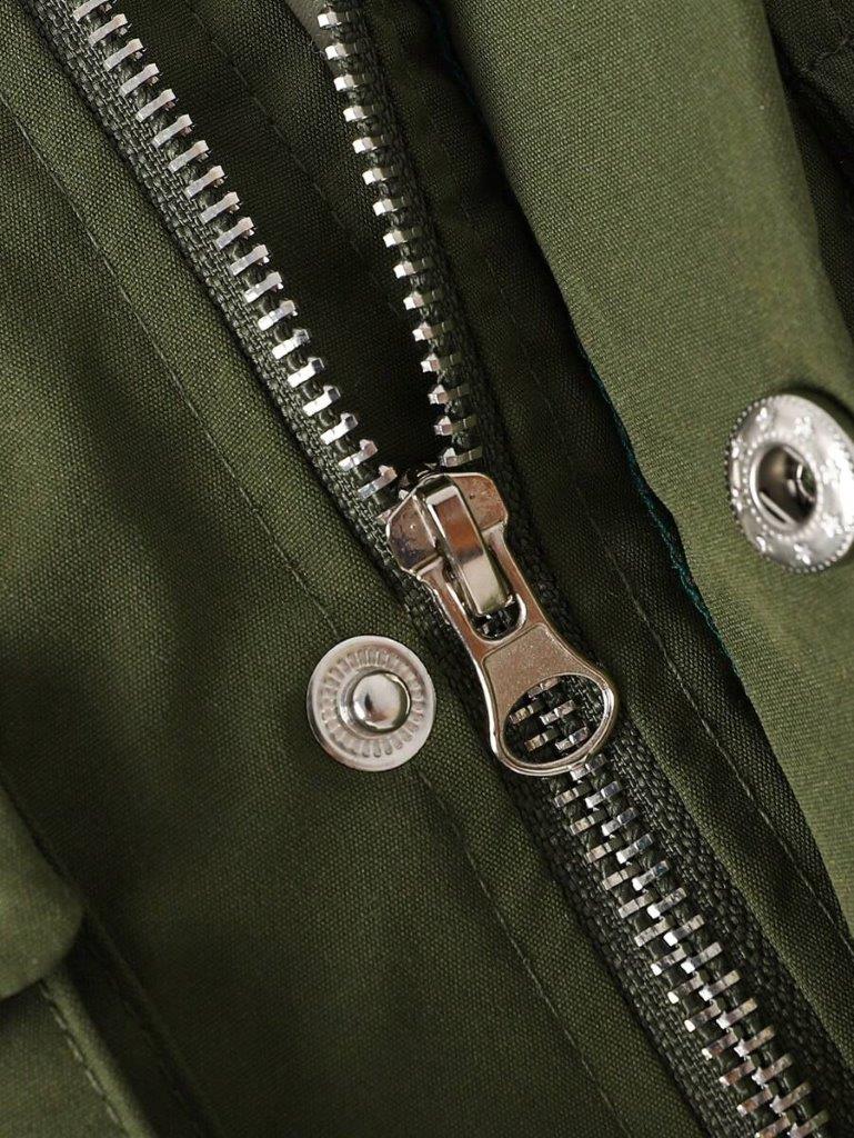 Baby Army Green Pocket Hooded Coat