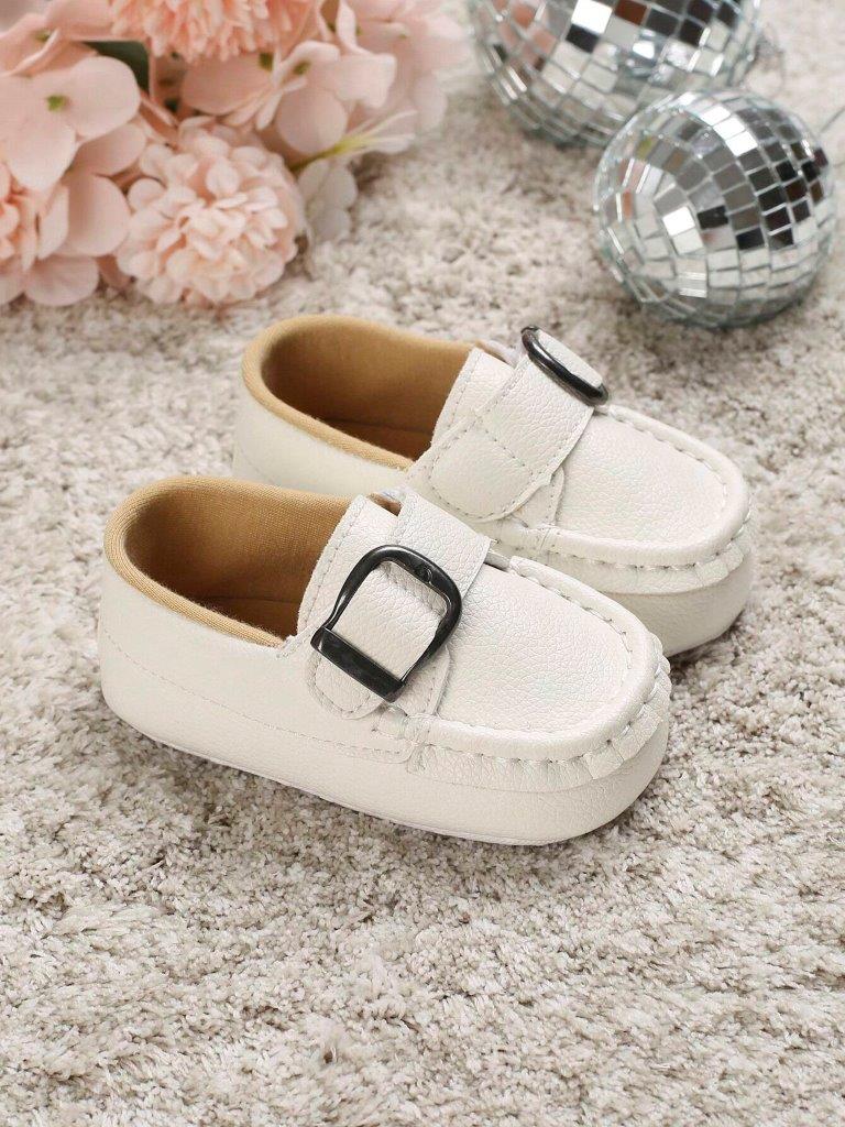Baby Buckle Slip On White
