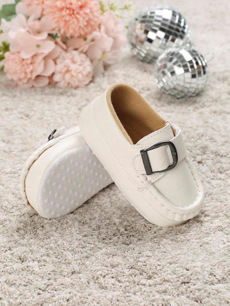 Baby Buckle Slip On White