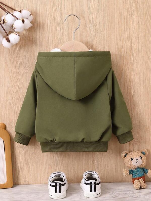 Baby Teddy Lined Hooded Jacket