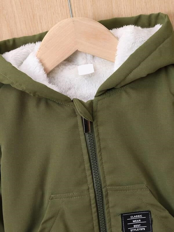 Baby Teddy Lined Hooded Jacket