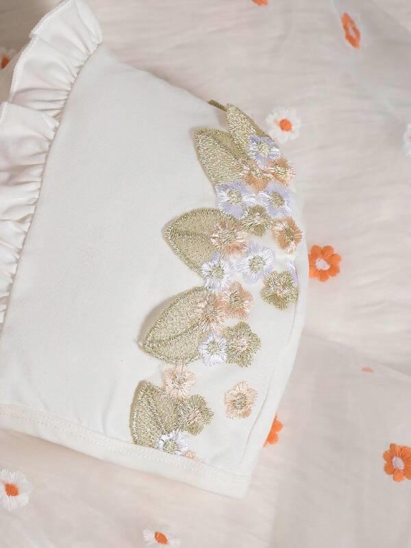 Baby Embroidery Overlay Dress Set