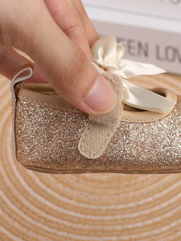 Baby Gold Glitter Flat Shoes
