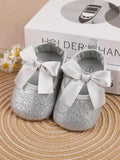 Baby Silver Glitter Flat Shoes