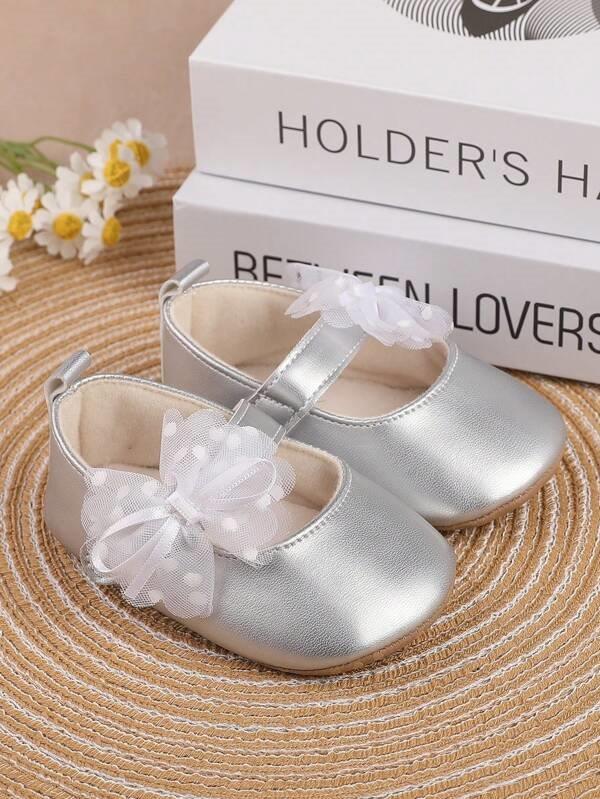 Baby Flower Princess Flats Silver