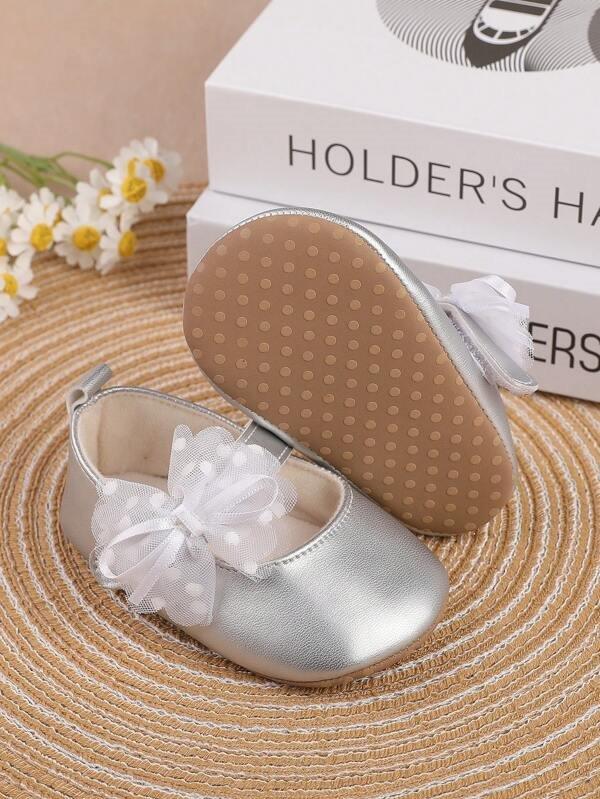 Baby Flower Princess Flats Silver