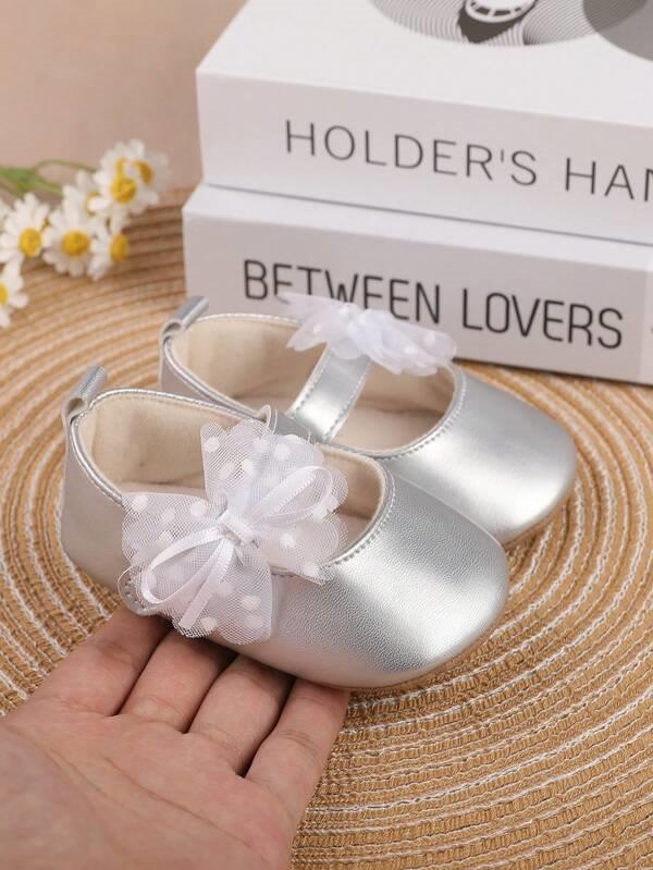 Baby Flower Princess Flats Silver