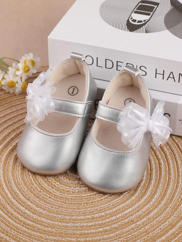 Baby Flower Princess Flats Silver