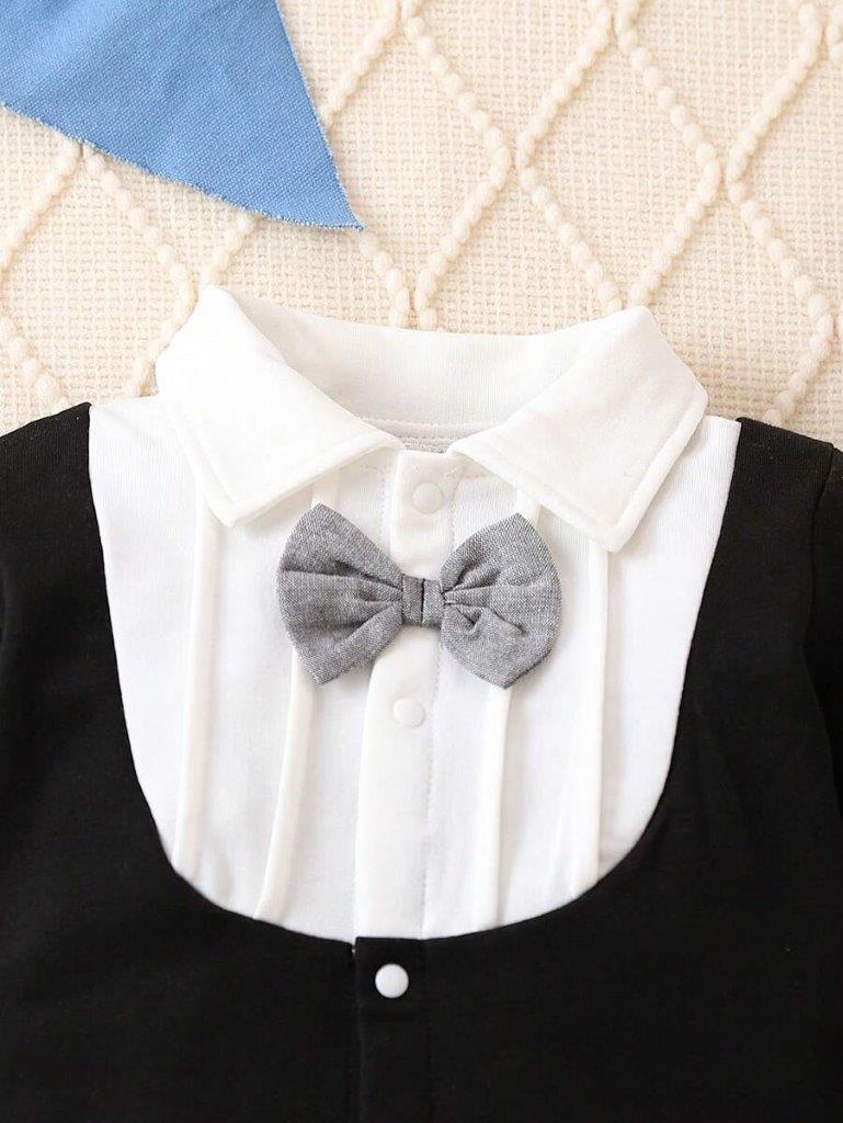 Baby Tuxedo Bow Tie 2 in 1 Jumpsuit