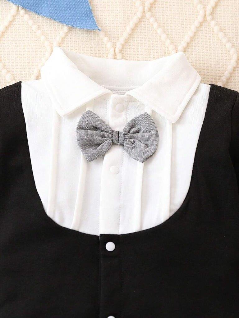 Baby Tuxedo Bow Tie 2 in 1 Jumpsuit