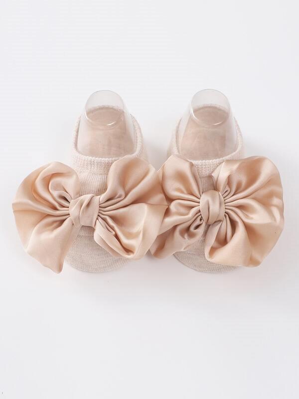 Baby Ankle Socks With Bow Khaki